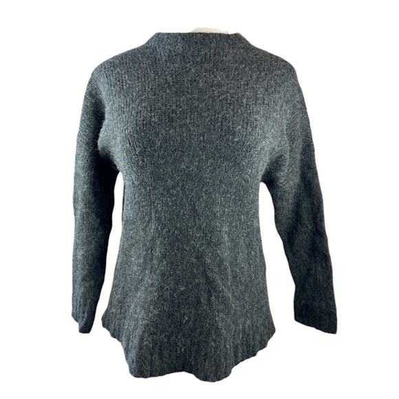 Jenni Kayne Alpaca Cocoon Crewneck Sweater Fluffy Charcoal Women's Size Medium - Picture 13 of 15